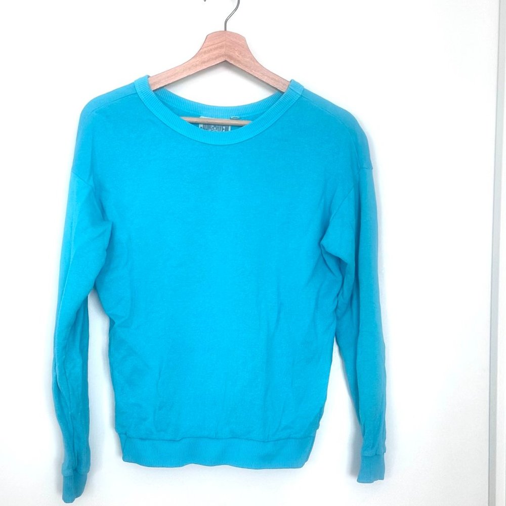 Jungmaven Crux Cropped Sweatshirt, Caribbean Blue, Women’s Small